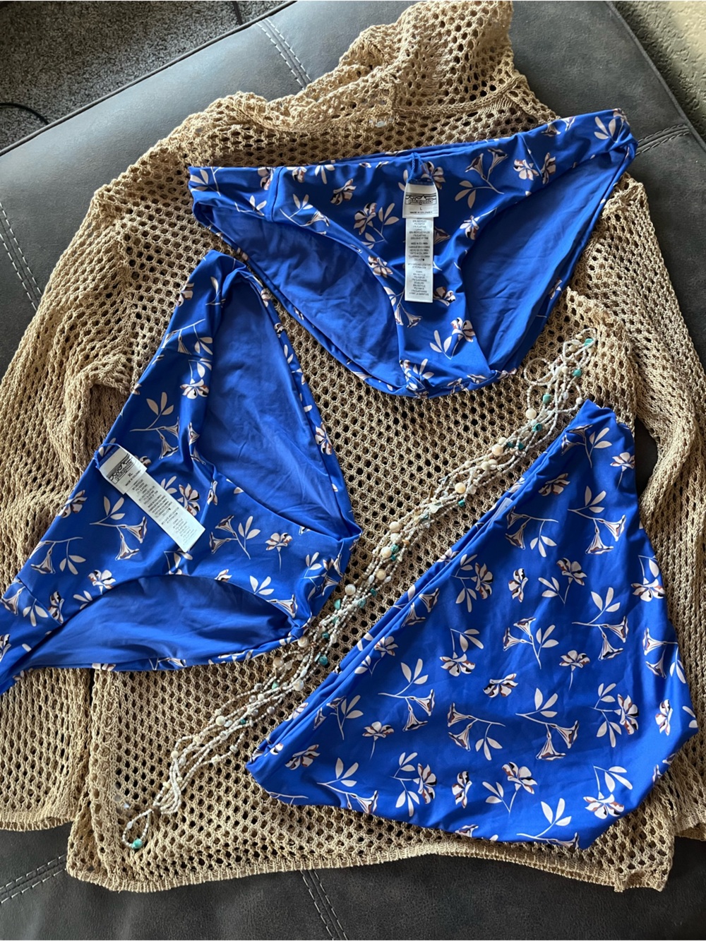 Patagonia Blue Floral Triangle Bikini Bottoms